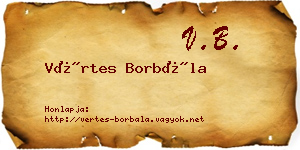 Vértes Borbála névjegykártya